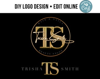 Editable Logo, DIY Logo Design Template, Hair Logo, Luxury Logo, Fashion Logo, Beauty Logo, Makeup Artist Logo, Business Logo