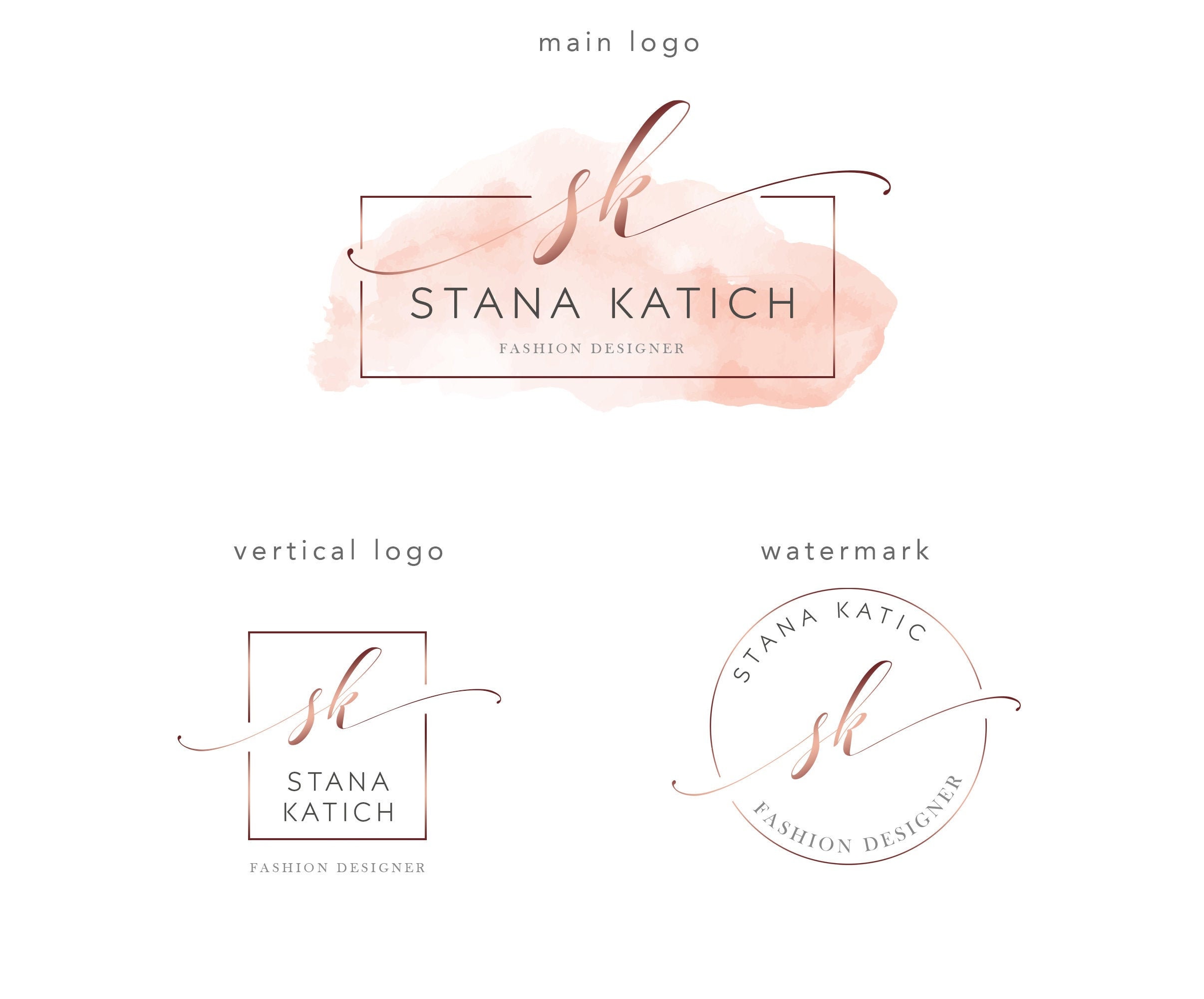Stationery Paper Paper & Party Supplies Text Only Logo Rose Gold Logo ...