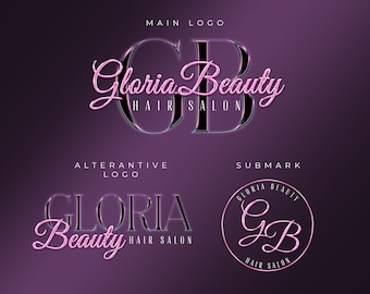 Beauty Logo, Pink Logo, Makeup Logo, Cosmetics Logo, Skincare Logo, Premade Logo, Hair Extensions Logo, Lash Logo, Spa Logo,
