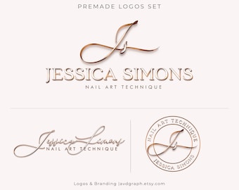 Premade Rose Gold Beauty Logo Kit, Salon Branding (Digital Download)