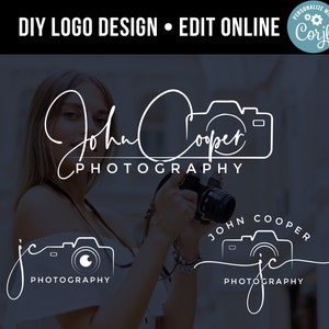 Fotografie Logo, Foto Wasserzeichen, Signatur Logo Set, Kreis Logo, bearbeitbares Logo, Kamera Logo, Foto Copyright, DIY Logo Design
