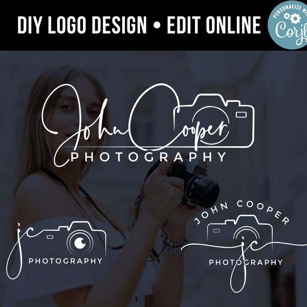 Photography Logo, Photo Watermark, Signature Logo Set, Circle Logo, Editable Logo, Camera Logo, Photo Copyright, DIY Logo design