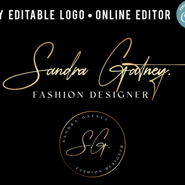 Handwritten Logo, Signature Logo Design, Makeup Logo, Signature Logo gold, Boutique Logo, nails watermark Logo