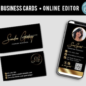 DIY Business Card. Black and gold business card