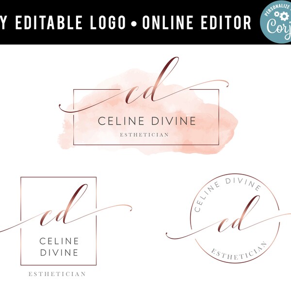 DIY Logo design, Letters logo,Rose Gold Logo, Photograhy Logo, Boutique Logo, Beauty Salon Logo, Makeup Artist Logo, fashion logo