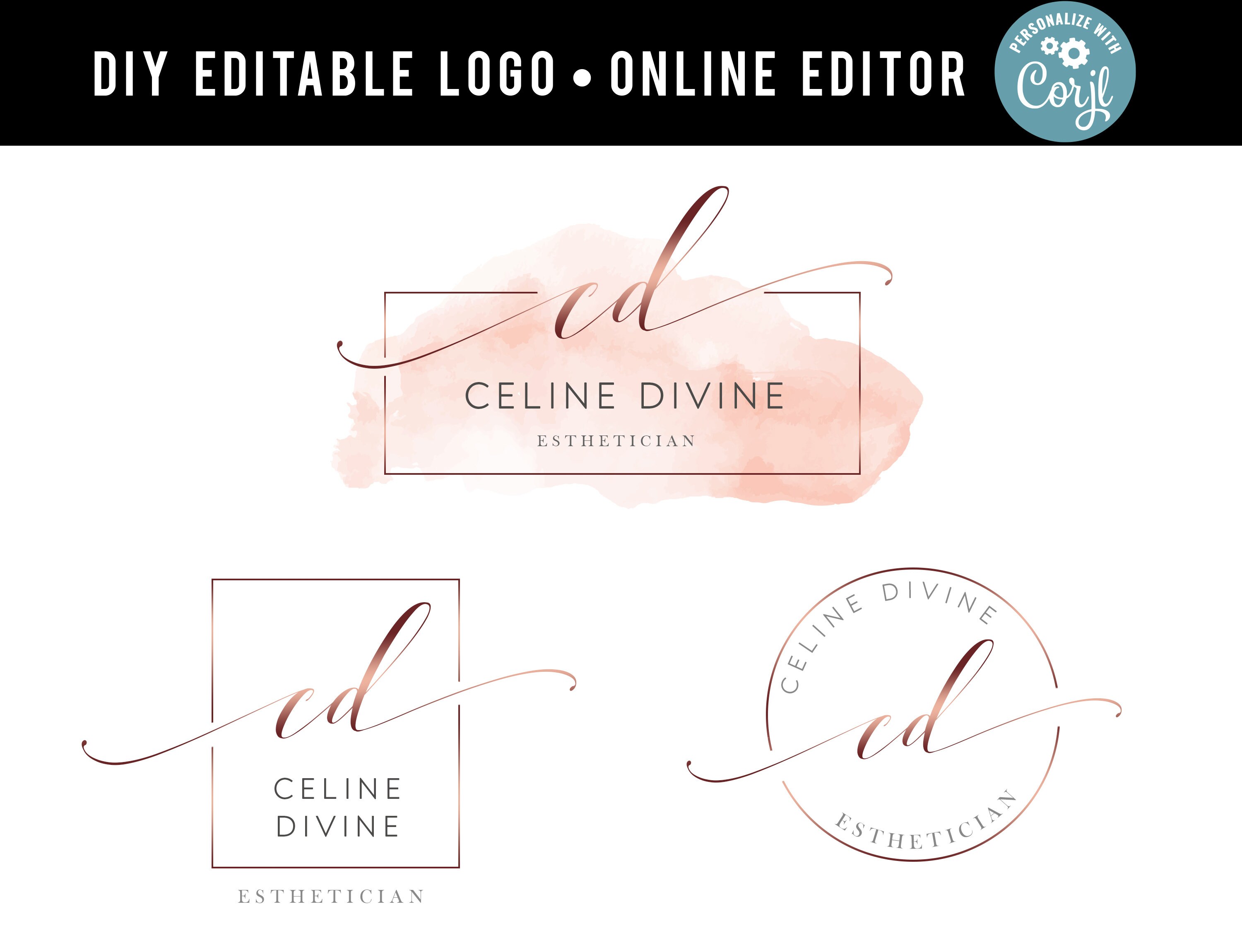 DIY Logo Design Letters Logorose Gold Logo Photograhy Logo - Etsy Norway