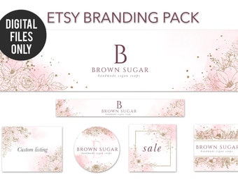 Etsy Branding Kit, Etsy Shop Set, Etsy Shop Kit, Etsy Cover Paket, Gold Etsy Set, Lila Etsy Set, Custom Etsy Set, Etsy Logo,