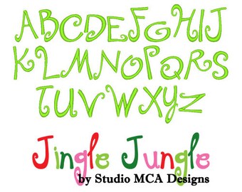 Jingle Jungle Embroidery Font