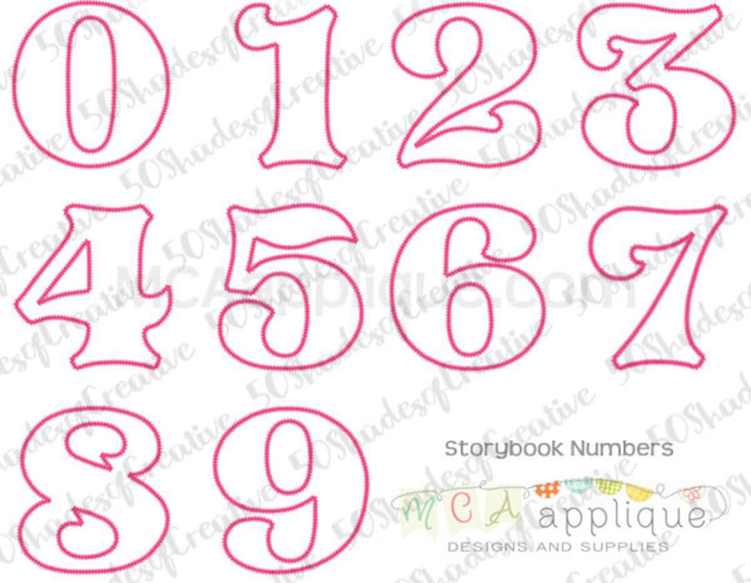 Storybook Numbers Applique - Etsy