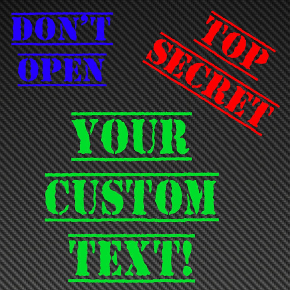 Custom Personalized Top Secret Design Font Vinyl Decal Etsy