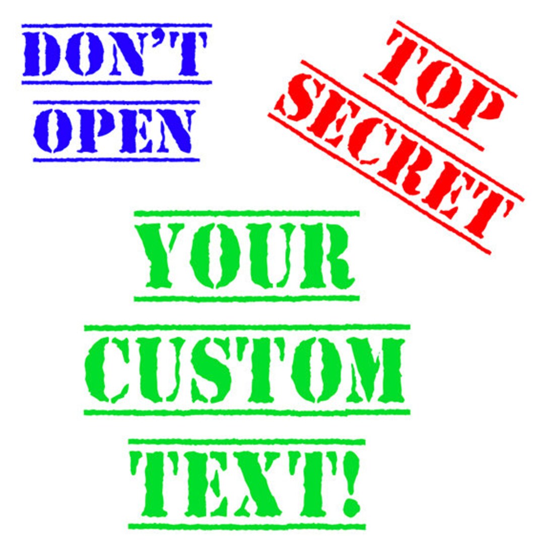 Custom Personalized Top Secret Design Font Vinyl Decal Etsy
