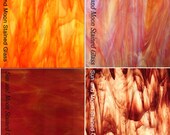 RED and Orange - Stained Glass and Mosaic Glass Pack (4 Sheets of 8X10) -