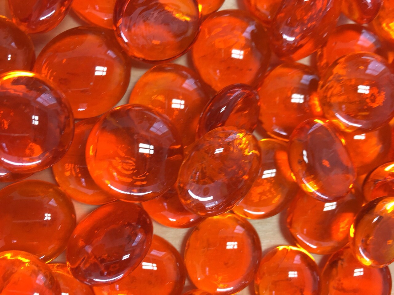 16mm 5/8 Flat Glass Marbles, Dark Amber Transparent, Glass Gems