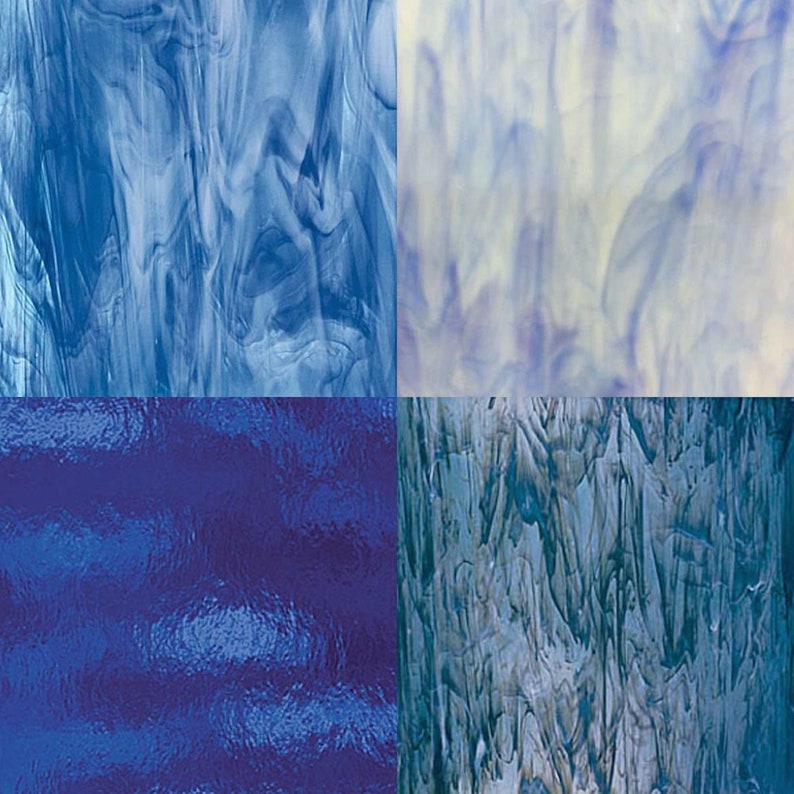 BLUE Spectrum Stained Glass Pack 4 Sheets of 8X10 Materials Craft Supplies & Tools hedoarchitects.pl