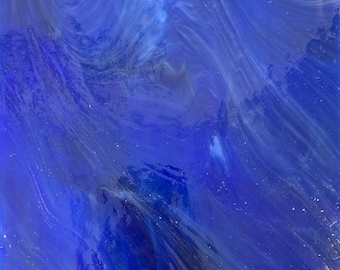Cobalt Blue Violet Opalescent Wissmach Stained Glass Sheet | For DIY Crafts, Panels, Lamps & Mosaics