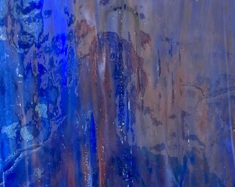 Dark Blue Purple Mystic Wissmach Stained Glass Sheet | For DIY Crafts, Panels, Lamps & Mosaics
