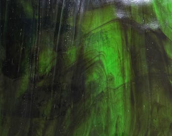 Medium Green Brown Mystic Wissmach Stained Glass Sheet | For DIY Crafts, Panels, Lamps & Mosaics