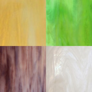 8&quot;x4&quot; 8 Assorted Pack Spectrum & Wissmach Stained Glass Sheets and Mosaic Glass Sheets