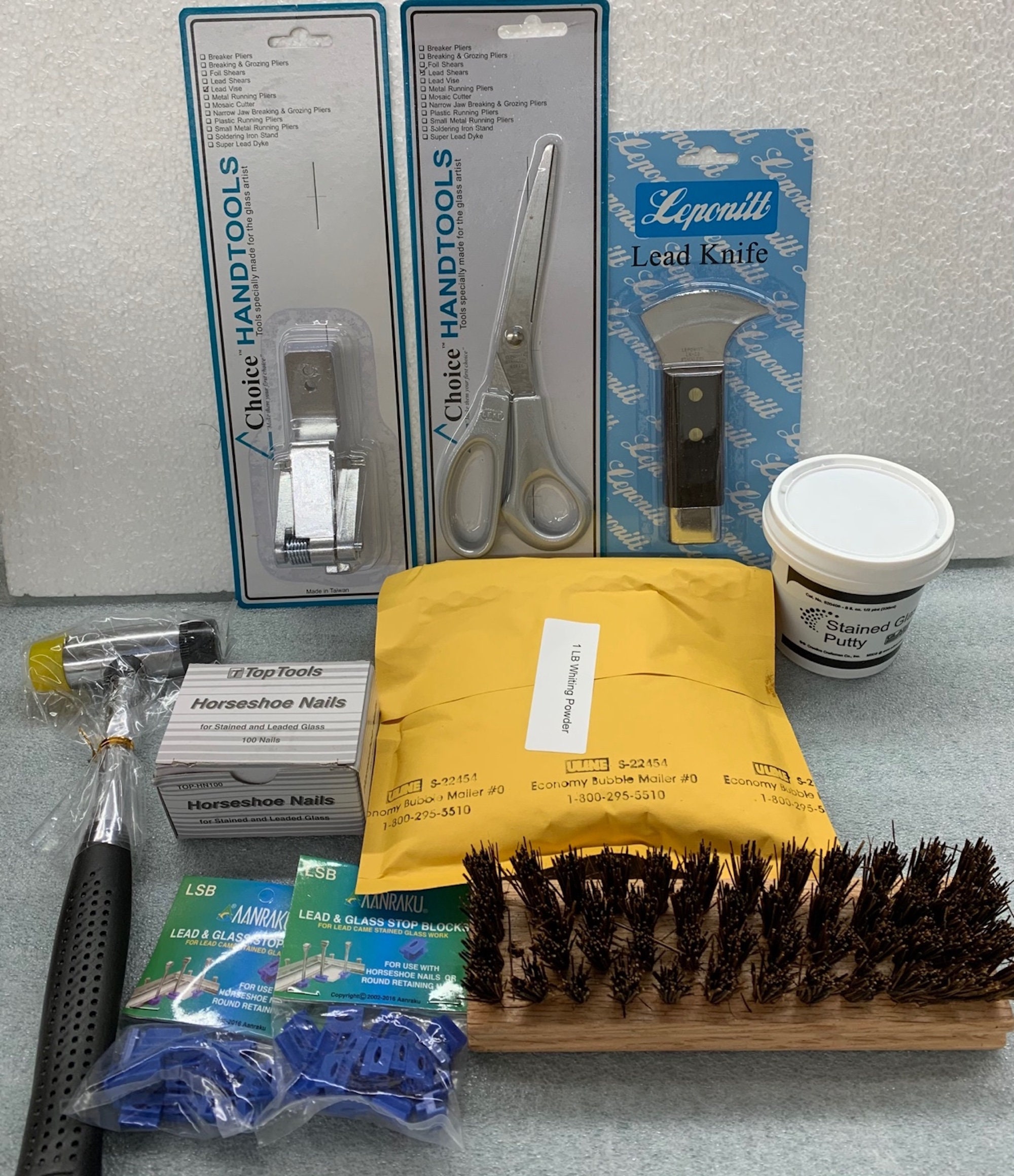 Professional Lead Tool Kit for Stained Glass Project 9 Items 