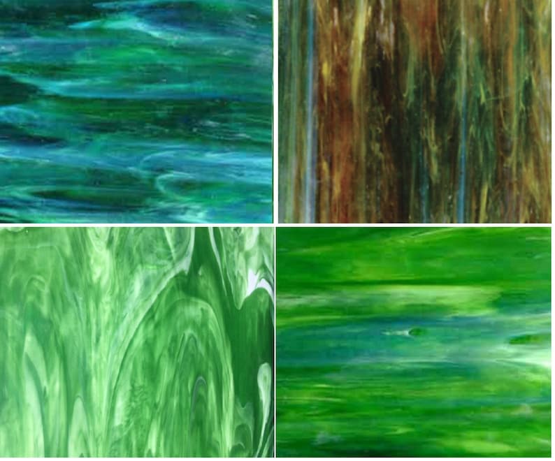 Green Wissmach Stained Glass Sheet And Mosaic Glass Pack 8X10 Etsy