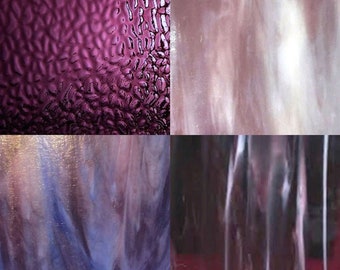 Wissmach Stained Glass Sheet: Light Mauve by BiNARi Glass Studio 8x12-1 Sheet Swirled Opal Purple 