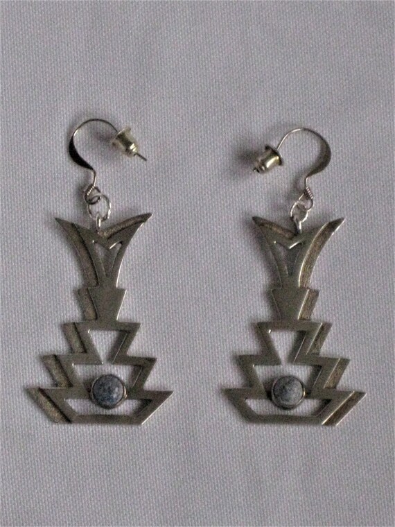 Sterling Silver Artisan Sodalite Pierced Earrings