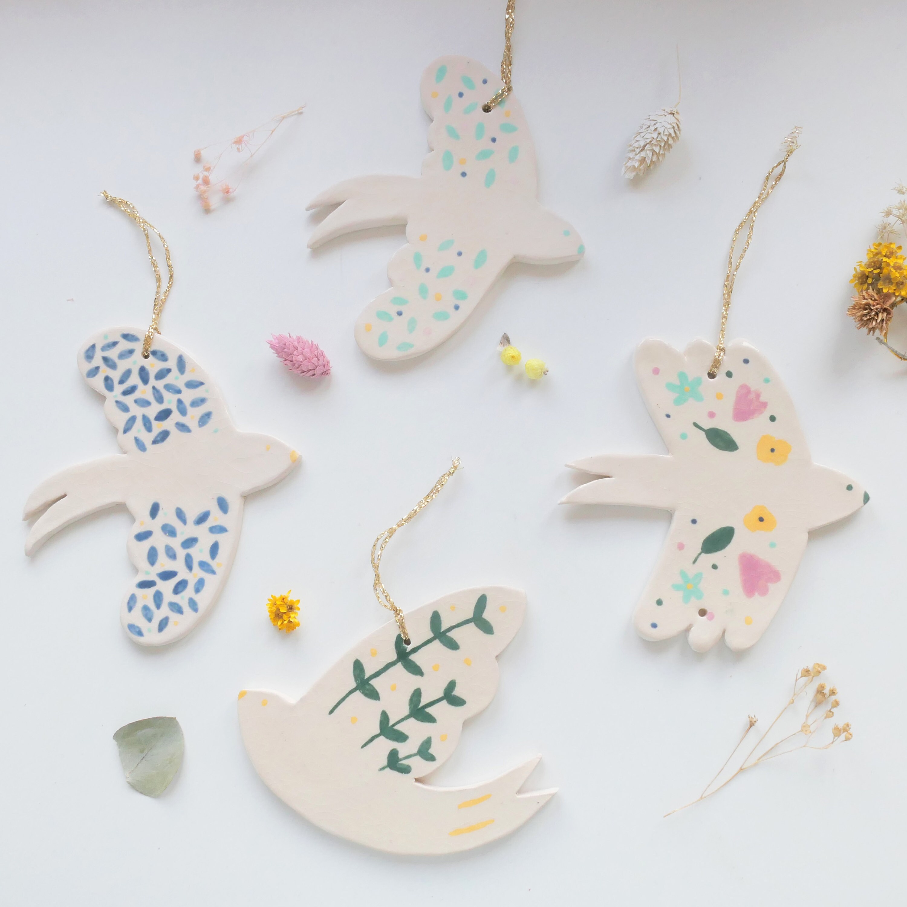 Décoration Murale Oiseau en Céramique