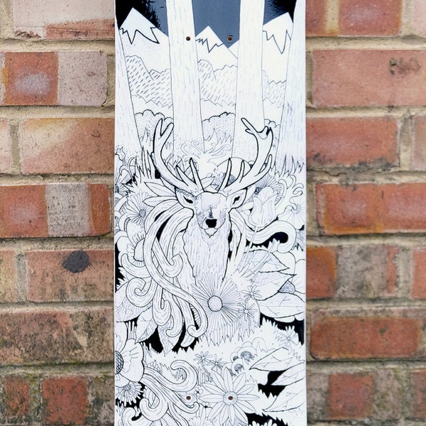 Spring Woodland handmade Skateboard Deck