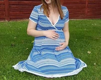 Pattern Maternity dress size S-XL / Pattern Nära Gravid- och amningsklänning S-XL