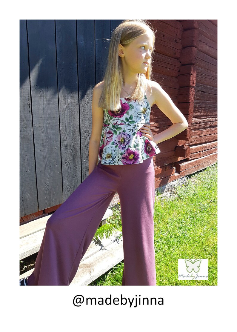 PDF-mönster BARBRO Palazzobyxa storlek 110-152 / Pattern Barbro palazzo trousers size 5T-12T image 7