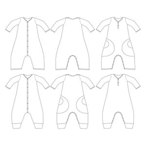 PDF-mönster LEO Heldress strl 56-86 / Pattern Harem romper size newborn-2T image 10