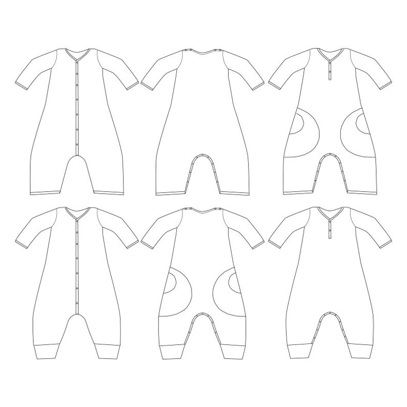 PDF-mönster LEO Heldress strl 56-86 / Pattern Harem romper size newborn-2T image 10