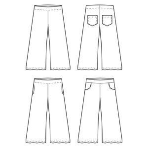 PDF-mönster BARBRO Palazzobyxa storlek 110-152 / Pattern Barbro palazzo trousers size 5T-12T image 2