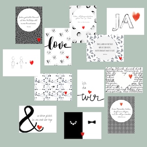 Hochzeitsspiel, 12 verschiedene Postkarten - 1 Jahr lang für das Hochzeitspaar (4th Edition), besonderes Geschenk zur Hochzeit