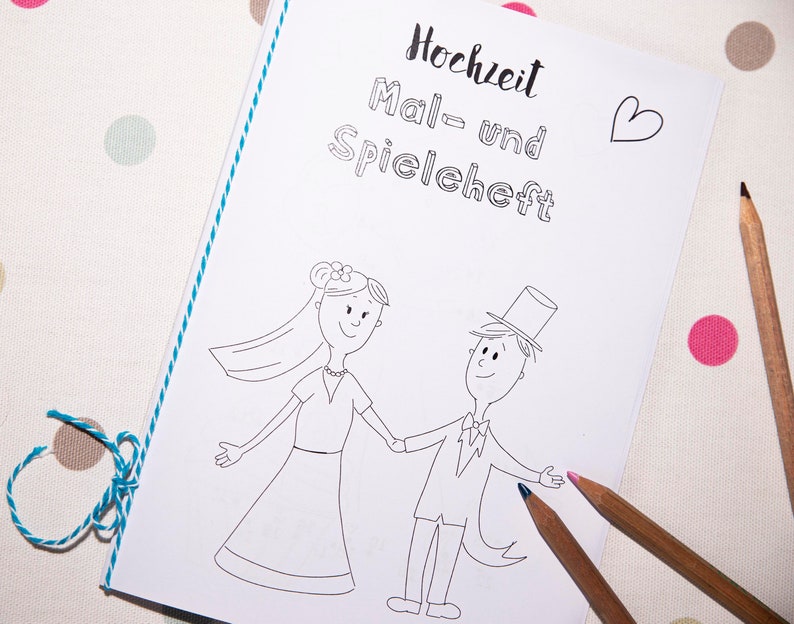 PDF Hochzeit Malbuch Hochzeitsspiel für Kinder digitale Datei zum Ausdrucken Bild 1