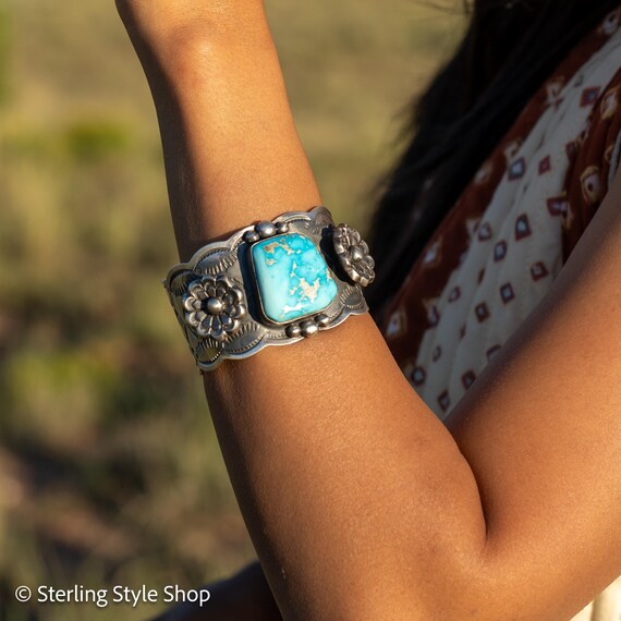 Danny Henio Blue Bird Turquoise Sterling Cuff (B) main image 0