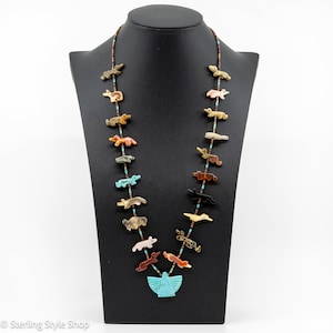 Native Fetish Necklace, Unisex, Traditional Indigenous Necklace, Tribal Necklace, Hand Carved Eagle Fetish, Fetish Jewelry, Tribal Jewelry