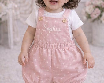 Personalized Cotton Baby Romper Set, First Birthday Outfit