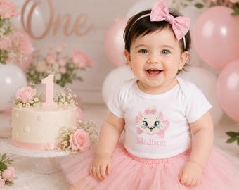 Personalized Kitten Birthday Shirt –Embroidered Cat Tee, Custom Toddler Birthday Outfit