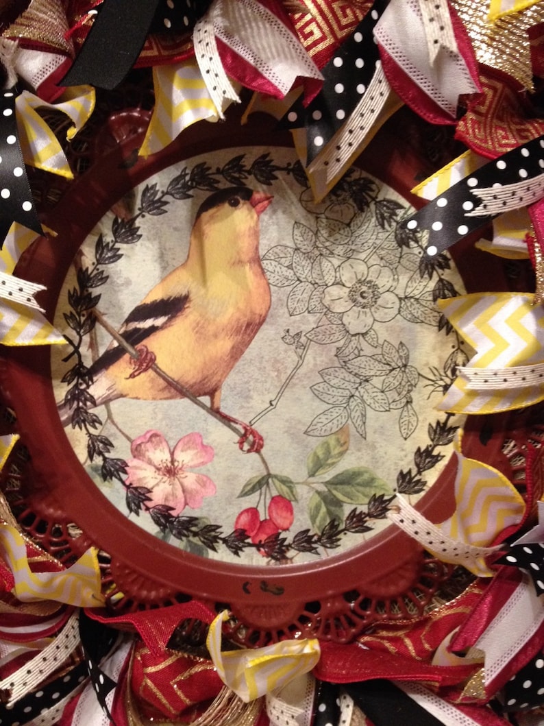 Elegant Wreath Fancy Bird Wreath Year Round Wreath Burlap Wreath