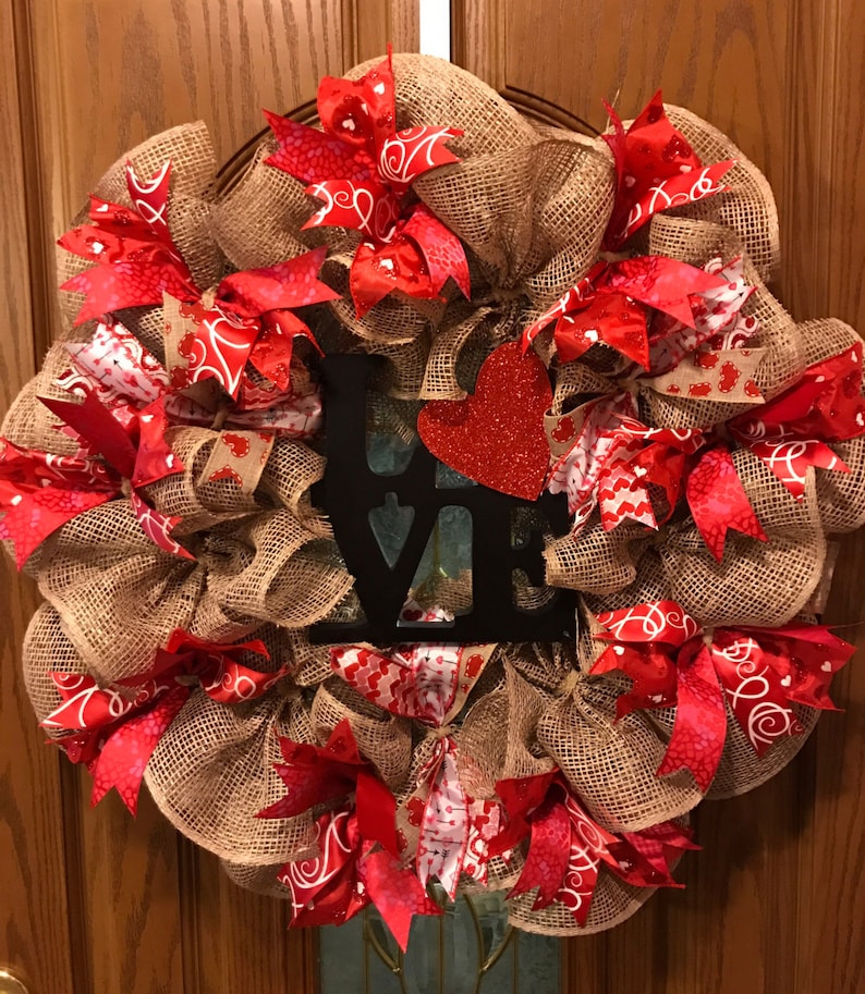 Happy Valentine/'s Day Wreath Valentine Wreath Valentine/'s Wreath Heart Wreath Love Wreath