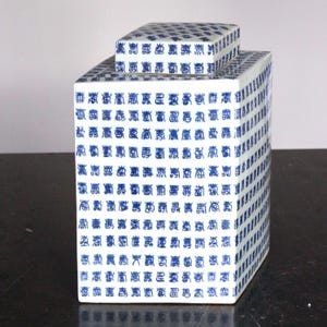 Pozellandose, Teedose China, Porzellan China, Dose Porzellan, Keramikdose, Dose Keramik Raute, große Teedose aus Porzellan, Deckeldose China