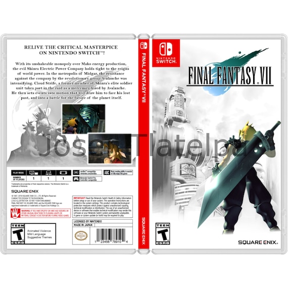 Final Fantasy 7 Custom Game Case For The Nintendo Switch No Etsy