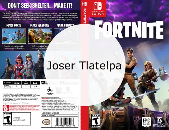 custom nintendo switch box art fortnite no game digital etsy - fortnite nintendo switch box