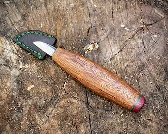 Artisanal, custom, hand made, forge treated, 1 inch wood carving knife.  Best for chip carving. Gift for him or her.