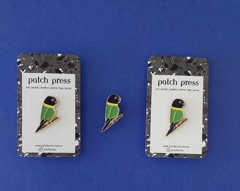 Australian Ringneck Parrot Bird Enamel Lapel Pin