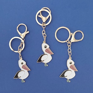 Pelican Enamel Keychain - keyring, bag charm