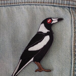 Magpie bird Iron on Patch