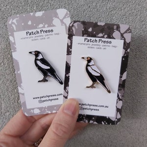 Elster Vogel Emaille Anstecknadel