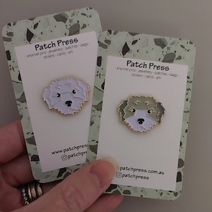 Maltese / Shih Tzu Puppy Dog Enamel Pin
